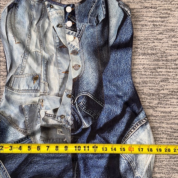 NWT Moschino Jeans Long Denim Dress in Fantasy Print Large/US 12 Revolve - Picture 11 of 15